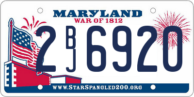 MD license plate 2BJ6920