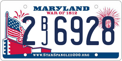 MD license plate 2BJ6928