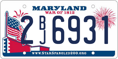MD license plate 2BJ6931