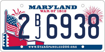 MD license plate 2BJ6938