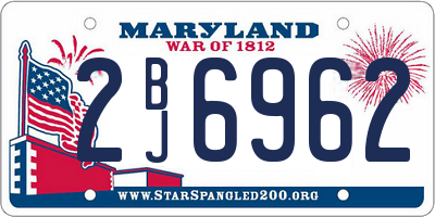 MD license plate 2BJ6962