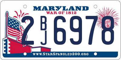 MD license plate 2BJ6978