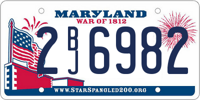MD license plate 2BJ6982