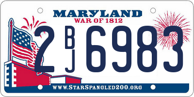 MD license plate 2BJ6983