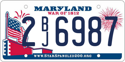 MD license plate 2BJ6987