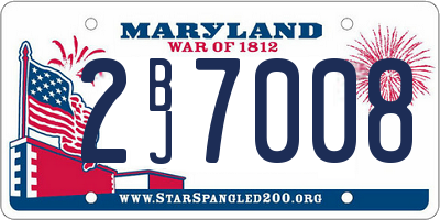 MD license plate 2BJ7008