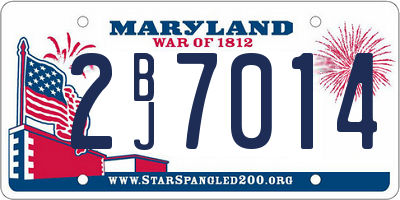 MD license plate 2BJ7014