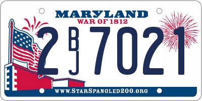 MD license plate 2BJ7021