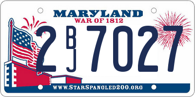 MD license plate 2BJ7027