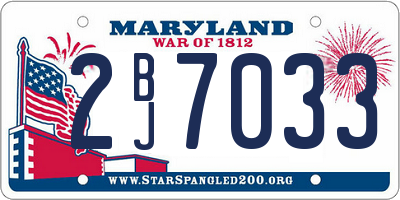 MD license plate 2BJ7033