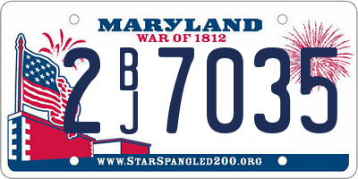 MD license plate 2BJ7035