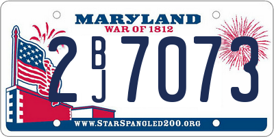 MD license plate 2BJ7073