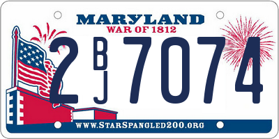 MD license plate 2BJ7074