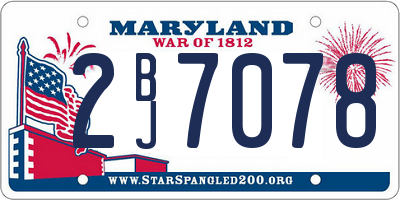 MD license plate 2BJ7078