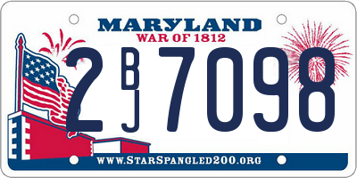 MD license plate 2BJ7098