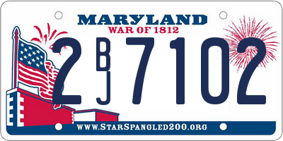 MD license plate 2BJ7102