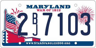 MD license plate 2BJ7103