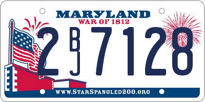 MD license plate 2BJ7128
