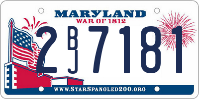 MD license plate 2BJ7181