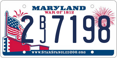 MD license plate 2BJ7198