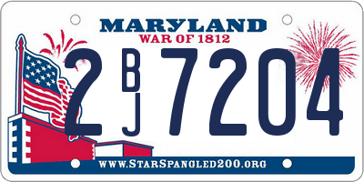 MD license plate 2BJ7204