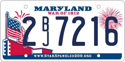 MD license plate 2BJ7216