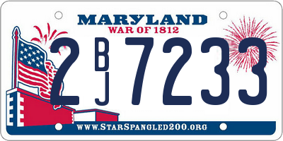 MD license plate 2BJ7233