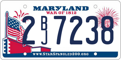MD license plate 2BJ7238