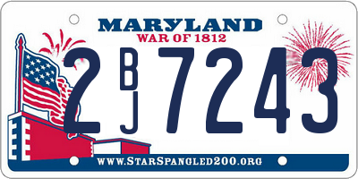 MD license plate 2BJ7243