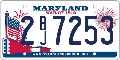 MD license plate 2BJ7253