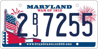 MD license plate 2BJ7255