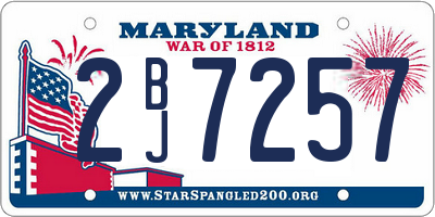MD license plate 2BJ7257