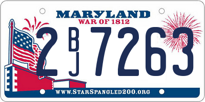 MD license plate 2BJ7263