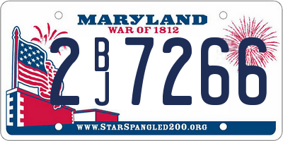 MD license plate 2BJ7266