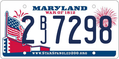 MD license plate 2BJ7298