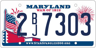 MD license plate 2BJ7303