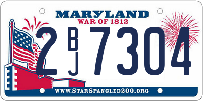 MD license plate 2BJ7304
