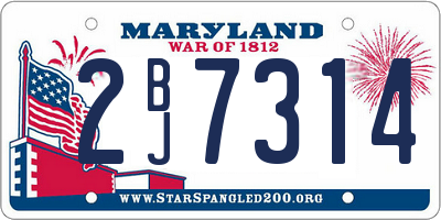 MD license plate 2BJ7314