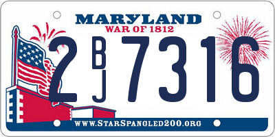 MD license plate 2BJ7316