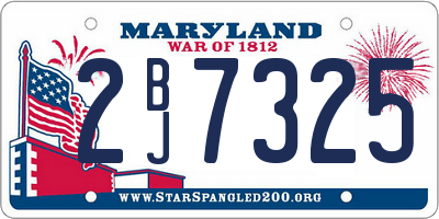 MD license plate 2BJ7325
