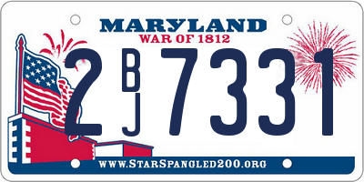 MD license plate 2BJ7331