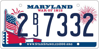 MD license plate 2BJ7332