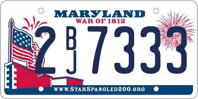 MD license plate 2BJ7333