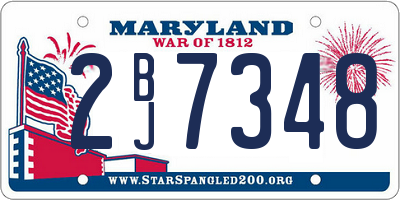 MD license plate 2BJ7348