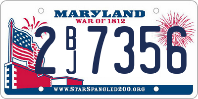 MD license plate 2BJ7356