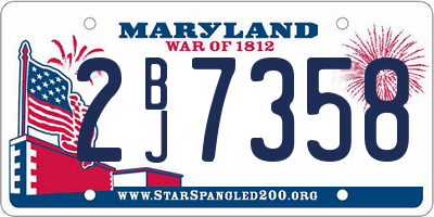 MD license plate 2BJ7358