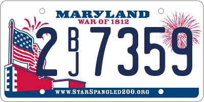MD license plate 2BJ7359