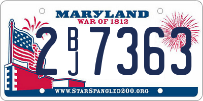 MD license plate 2BJ7363