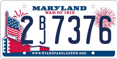 MD license plate 2BJ7376