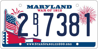 MD license plate 2BJ7381